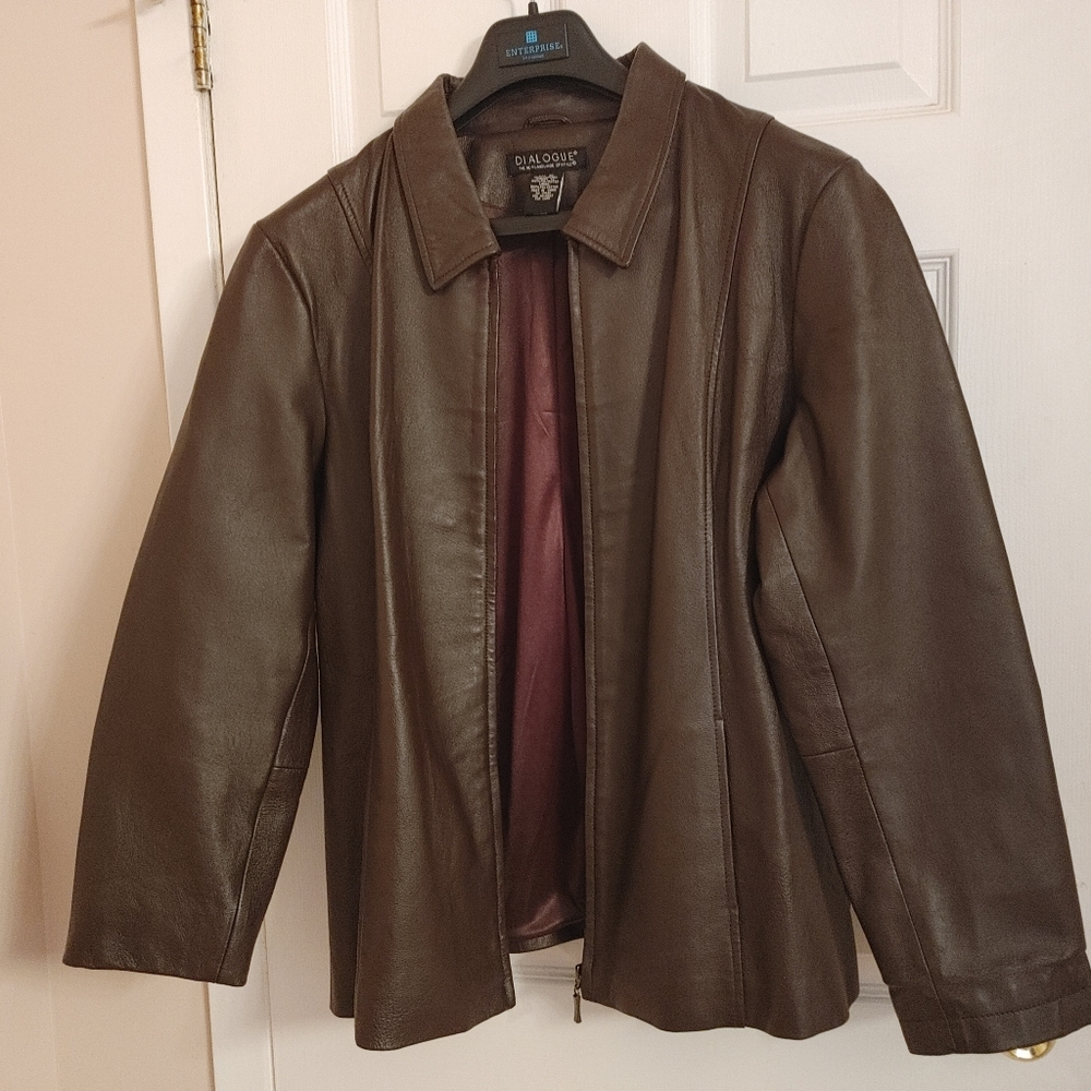 Brown Leather Jacket XL